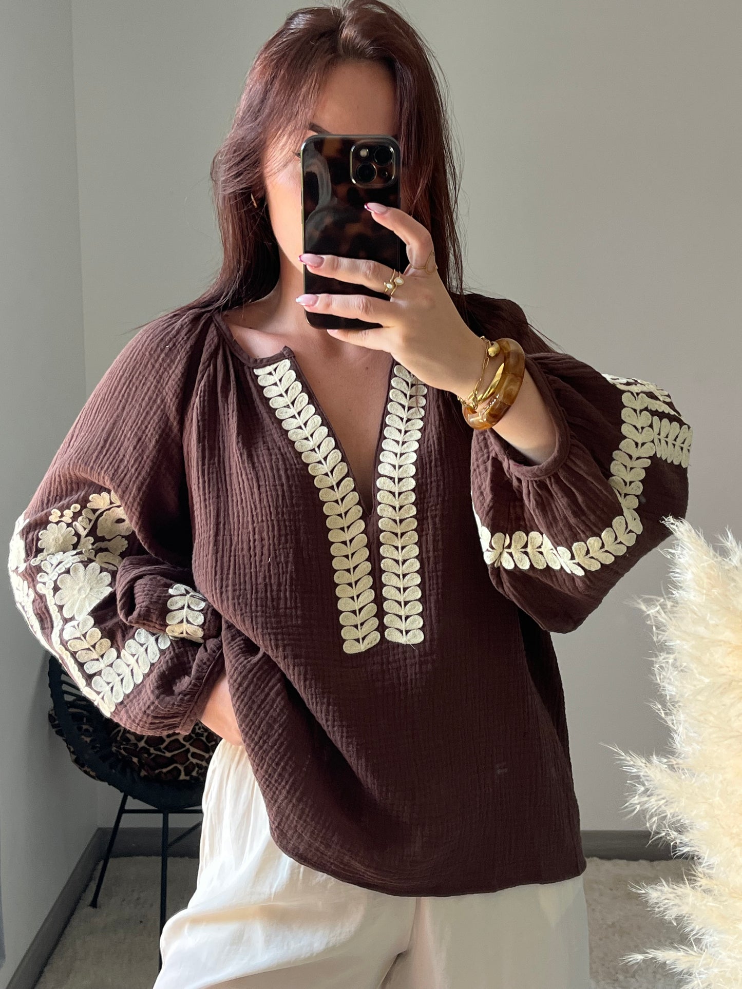 Blouse Lily - Marron ( PRÉCOMMANDE : expédition le 03/09 )