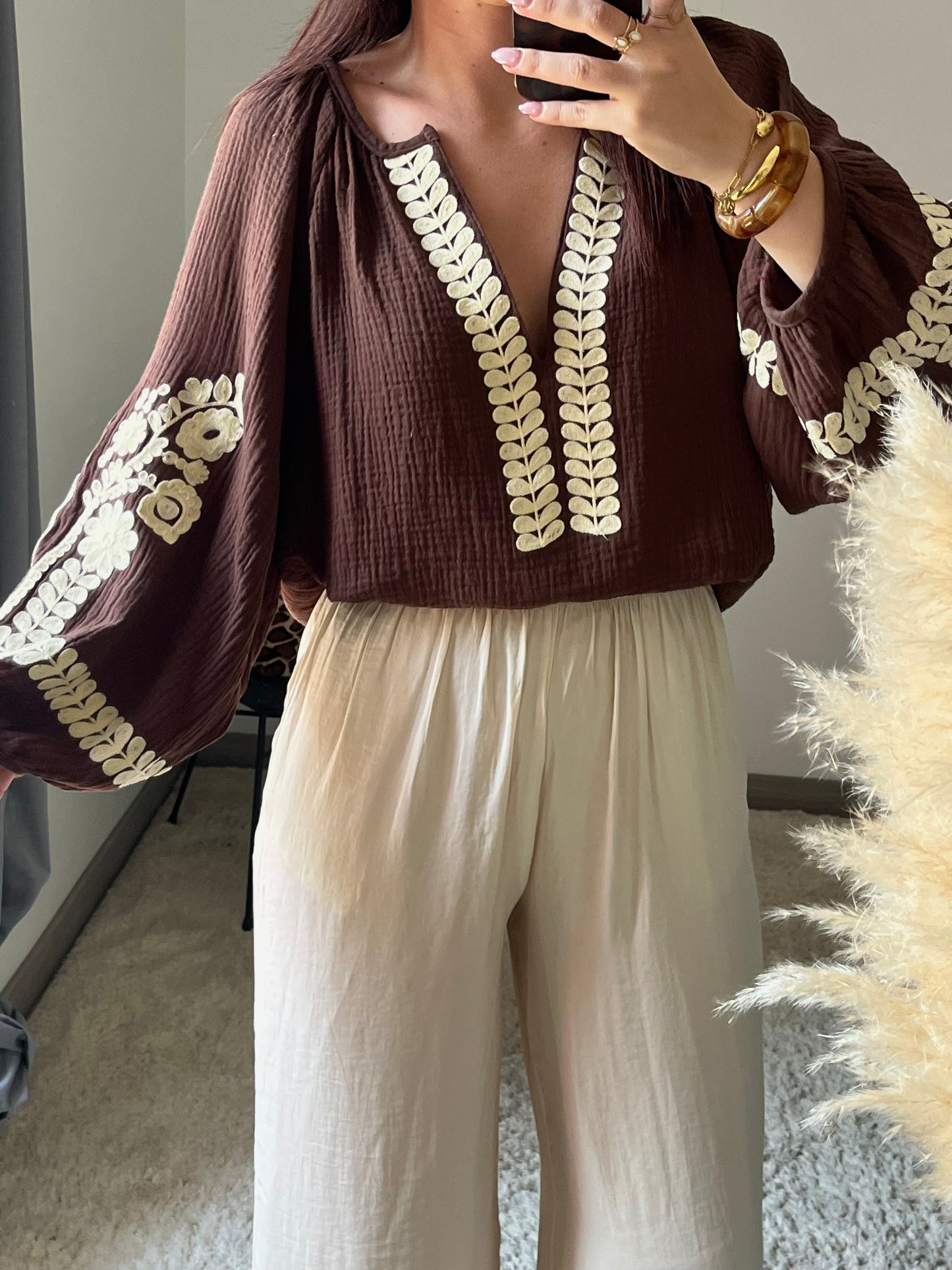 Blouse Lily - Marron ( PRÉCOMMANDE : expédition le 03/09 )